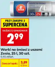 Biedronka Worki na śmieci z uszami Zosia, 25 l, 30 szt oferta
