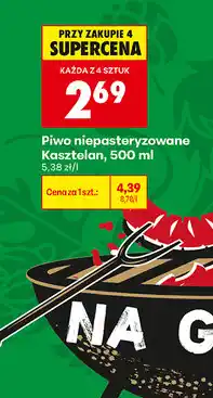 Biedronka Piwo niepasteryzowane Kasztelan oferta