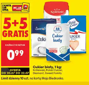Biedronka Cukier biały Królewski, Polski Cukier, Diamant, Sweet Family oferta