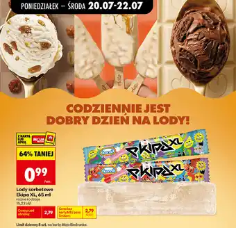 Biedronka Lody sorbetowe Ekipa XL oferta