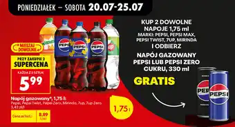 Biedronka Napój gazowany Pepsi, Pepsi Twist, Pepsi Zero, Mirinda, 7up, 7up Zero oferta