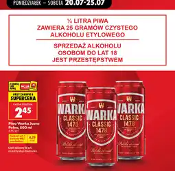 Biedronka Piwo Warka Jasne Pełne oferta