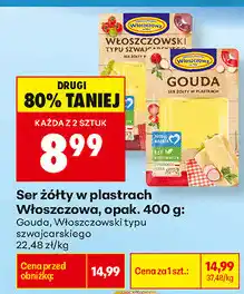 Biedronka Ser żółty w plastrach Włoszczowa oferta