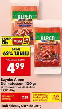 Biedronka Szynka Alpen Delikatessen oferta