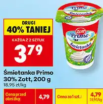 Biedronka Śmietanka Primo 30% Zott oferta