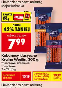 Biedronka Kabanosy klasyczne Kraina Wędlin oferta