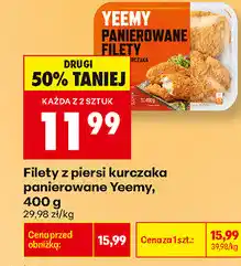Biedronka Filety z piersi kurczaka panierowane Yeemy oferta