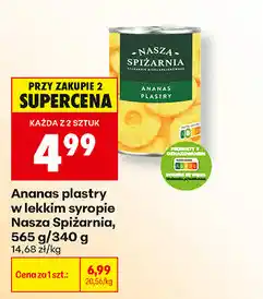 Biedronka Ananas plastry w lekkim syropie Nasza Spiżarnia oferta
