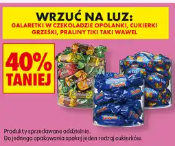 Biedronka Cukierki na wagę (Galaretki w czekoladzie Opolanki, Cukierki Grześki, Praliny Tiki Taki Wawel) oferta