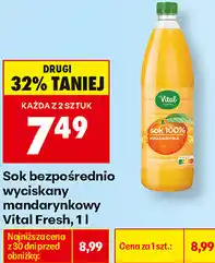 Biedronka Sok bezpośrednio wyciskany mandarynkowy Vital Fresh oferta