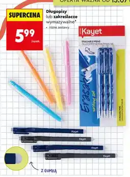 Biedronka Zakreślacze wymazywalne Kayet oferta