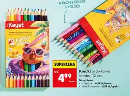 Biedronka Kredki ołówkowe Jumbo wielokolorowe Kayet 12-pak oferta