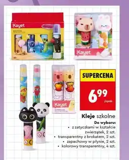 Biedronka Kleje szkolne z zatyczkami w kształcie zwierzątek Kayet oferta