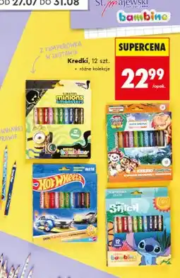 Biedronka Kredki ołówkowe w oprawie drewnianej z temperówką Bambino Minions oferta