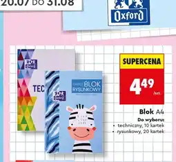 Biedronka Blok rysunkowy A4 Oxford 20 kartek oferta