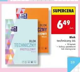 Biedronka Blok techniczny A4 pastelowy Oxford 10 kartek oferta