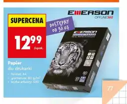 Biedronka Papier do drukarki A4 Emerson oferta