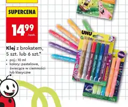 Biedronka Klej z brokatem UHU Glitter Glue 6-pak oferta