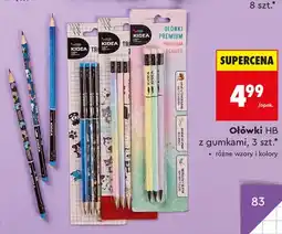 Biedronka Ołówki HB z gumkami Kidea Premium oferta