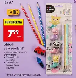 Biedronka Ołówki HB z gumkami Kidea Zestaw Dinozaury oferta