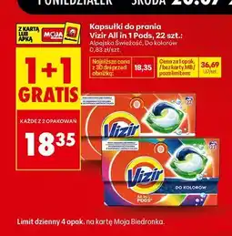 Biedronka Kapsułki do prania Vizir All in 1 Pods Alpejska Świeżość oferta