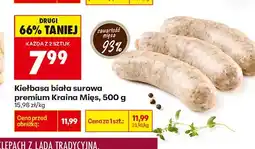 Biedronka Kiełbasa biała surowa premium Kraina Mięs oferta