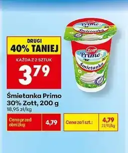 Biedronka Śmietanka 30% Zott Primo oferta