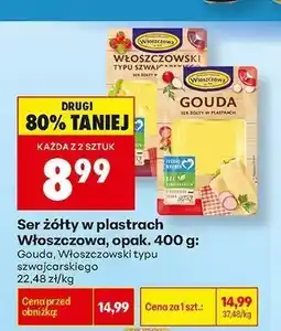 Biedronka Ser żółty w plastrach Gouda Włoszczowa oferta