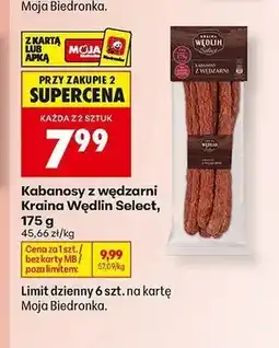 Biedronka Kabanosy z wędzarni Kraina Wędlin Select oferta