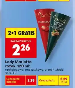 Biedronka Lody rożek Marletto czekoladowe oferta