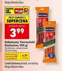 Biedronka Kabanosy Tarczyński Exclusive drobiowe oferta