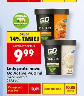 Biedronka Lody proteinowe Go Active słony karmel oferta