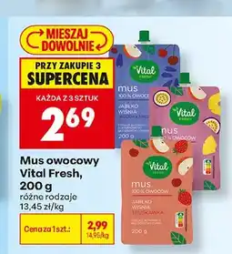 Biedronka Mus owocowy Vital Fresh Jabłko Wiśnia Jagoda Kamczacka oferta