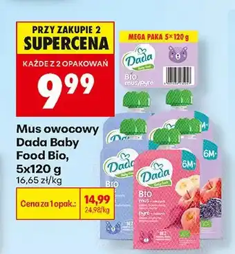 Biedronka Mus owocowy Dada Baby Food Bio 5-pak oferta