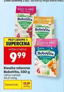 Biedronka Kaszka mleczno-ryżowa BoboVita 3 owoce oferta