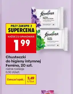 Biedronka Chusteczki do higieny intymnej Femina Ultra Fresh oferta