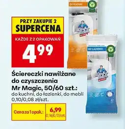 Biedronka Ściereczki nawilżane do czyszczenia do łazienki Mr Magic oferta