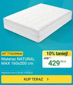 ERLI Materac NATURAL MAX 160x200 cm oferta