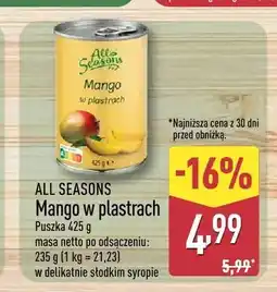 ALDI Mango w plastrach All Seasons oferta