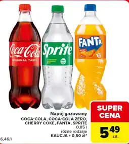 Carrefour Market Napój gazowany COCA-COLA, COCA-COLA ZERO, CHERRY COKE, FANTA, SPRITE oferta