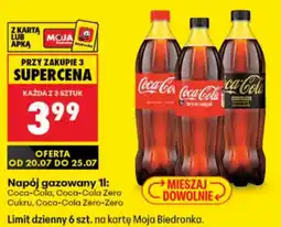 Biedronka Napój gazowany 1l: Coca-Cola, Coca-Cola Zero Cukru, Coca-Cola Zero-Zero oferta