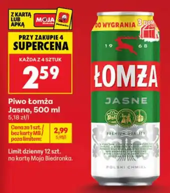 Biedronka Piwo Łomża Jasne oferta