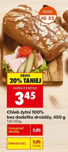 Biedronka Chleb żytni 100% bez dodatku drożdży oferta