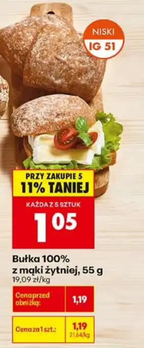 Biedronka Bułka 100% z mąki żytniej oferta