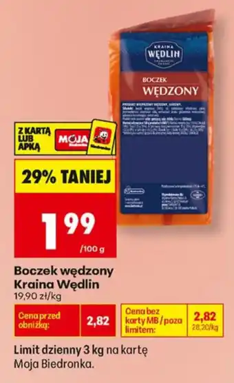 Biedronka Boczek wędzony Kraina Wędlin oferta