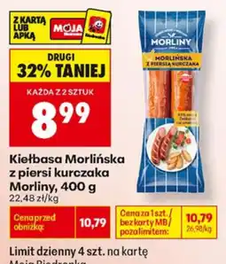 Biedronka Kiełbasa Morlińska z piersi kurczaka oferta