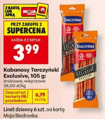 Biedronka Kabanosy Tarczyński Exclusive oferta