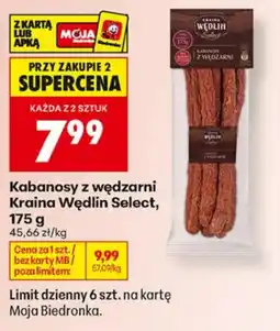 Biedronka Kabanosy z wędzarni Kraina Wędlin Select oferta