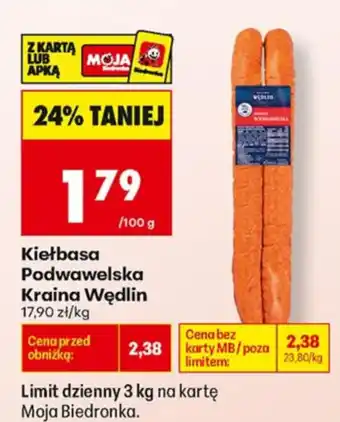 Biedronka Kiełbasa Podwawelska Kraina Wędlin oferta
