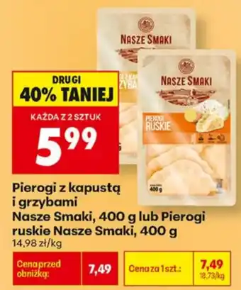 Biedronka Pierogi z kapustą i grzybami Nasze Smaki oferta
